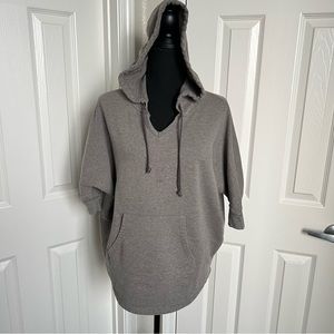 Alternative Grey Short Sleeved Drawstring Hoodie w Kangaroo Pockets Size XS/S